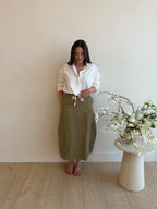 Lynn Barrel Midi Skirt